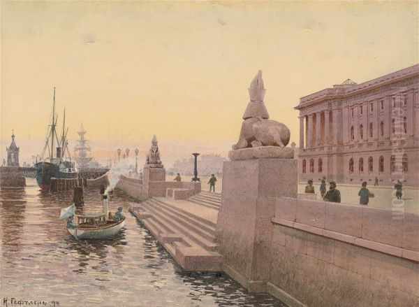 The Sphinxes On The Neva Embankment - view 1