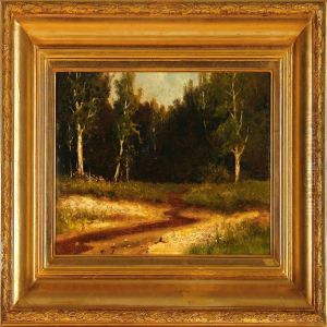Russian Birch Forest With A Dry Stream by Karl Eduardovich Geftler