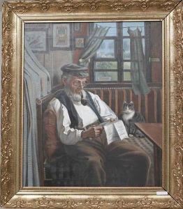Alter Mann, Zeitunglesend. 1912.