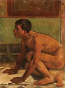 A Roman Slave Boy-1889 by Carl Gehrts