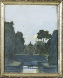 A Park By Night by Otto Geigenberger