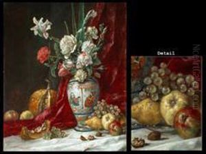 Vase Mit Blumen, Kurbis Und Weiterem Obst by Caspar Augustin Geiger