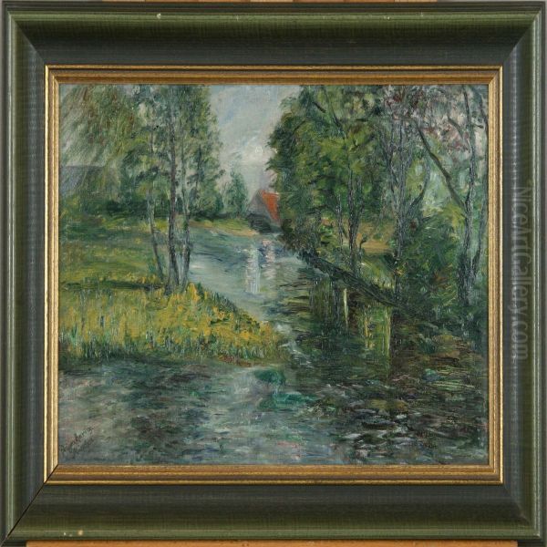 Landscape With River. Signed Geiger-thuring, Munchen - view 1