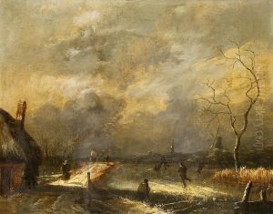 Winterlandschaft Mitfigurenstaffage by August Christian Geist