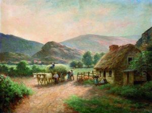 La Charrette De Foin by Edouard Gelhay