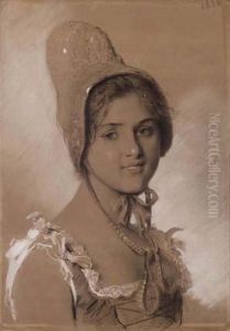 Ragazza Con Cappello by Edoardo Gelli