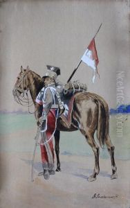 Huzar Z Koniem by Bronislaw Gembarzewski