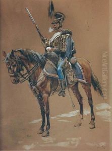 Huzar Na Koniu by Bronislaw Gembarzewski