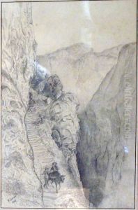 L'escalier De La Gemmi Dans Le Valais by P. Gemy