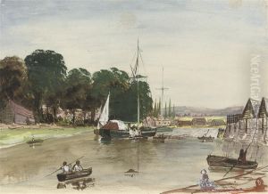 View On The River Exe (illustrated); And A Woodland Stream by John Gendall
