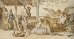 Abraham And The Three Angels (genesis, Xviii, 1-19) by Bonaventura Genelli