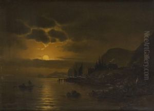 Coucher De Soleil Sur La Lagune by Theodor Genenger