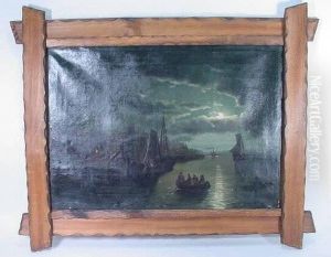 Dutch Canal Nocturne by Theodor Genenger