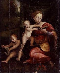 Madonna And Child With The Infant Saint John The Baptist by Girolamo Genga