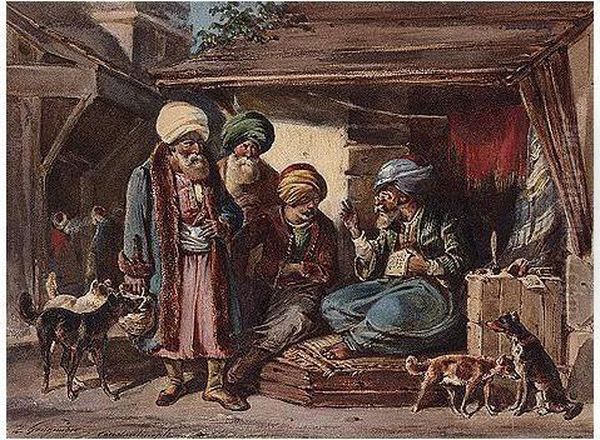 Merchants At A Bazaar In Constantinople - view 1