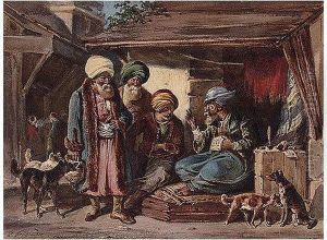 Merchants At A Bazaar In Constantinople by Joseph Zephyris Gengembre