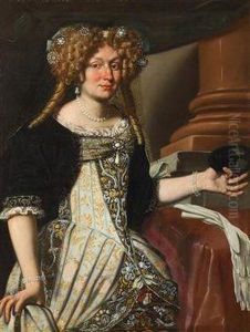 Bildniseiner Adeligen Dame Mit Einem Perlenkollier by Benedetto Gennari