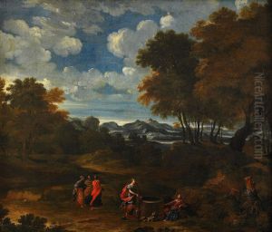 Kristus Och Den Samaristiska Kvinnan Vid Brunnen by Abraham Genoels