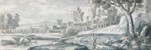 An Italianate Landscape With Figures Cavorting By A River