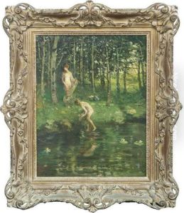 Bathers By A Stream