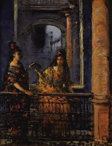 Spanish Women On Balcony by Lillian M. Genth
