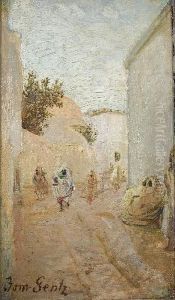Zwei Strassenszenen Aus Tunis