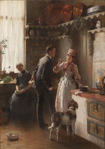 Mittagszeit In Der Kuche by Berthold Genzmer