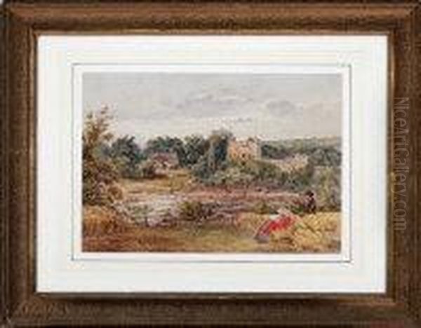 Bywell Castle With The Artist And Josephine Greg (later His Wife) Represented In The Foreground - view 1