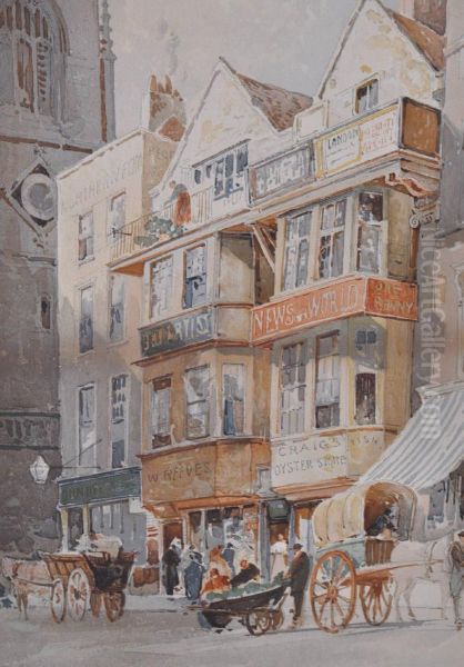Horsedrawn Carts In Fleet Street - view 1