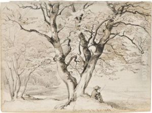 Personnage Au Pied D'un Arbre