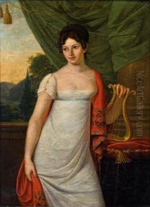 Dame Mit Harfe by Baron Francois Gerard
