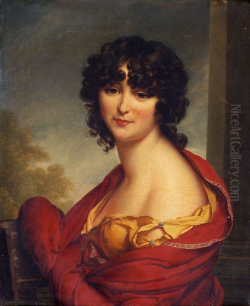Young Lady In A Red Scarf - view 1