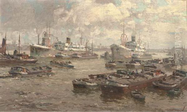 Shipping In Rotterdam Harbour - view 1