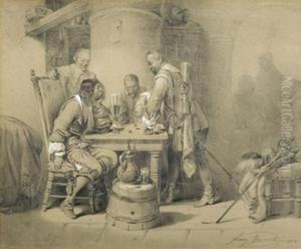 Inn With Men Playing Dice - view 1