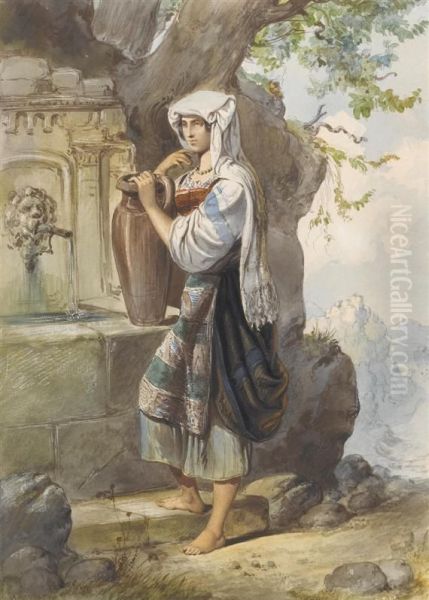 Italian Woman At A Well. - view 1