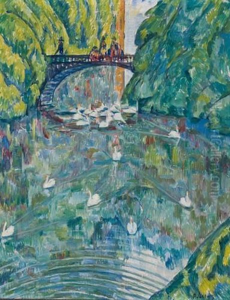 Parkweiher Mit Schwanen - view 1