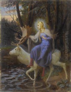 Genoveva And The Hind by Karl Gerhardt