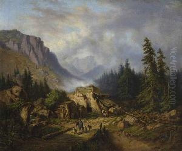 Kohlenmeiler In
Gebirgslandschaft. - view 1