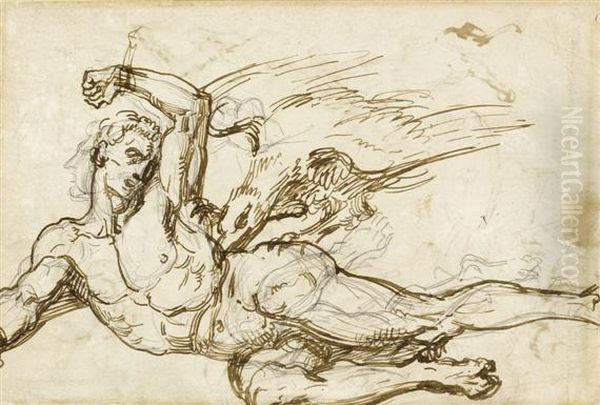 Prometheus Bound. Verso: Battle Scene With Warriors And Chariots. - view 1