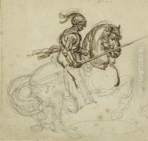Knight In Armour On Horseback