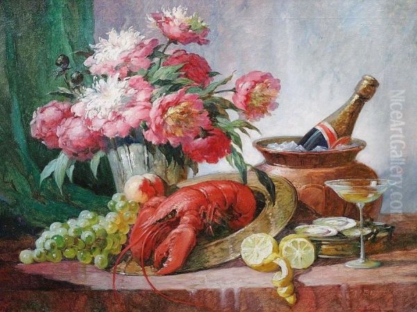 A Still Life With Peonies And A Lobster - view 1