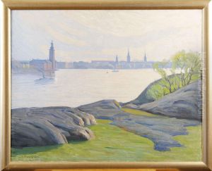 Stockholmsvy Fran Langholmen by Aron Gerle