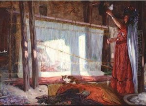 Leon , The Clothmakers, Signed And Dated 1911, Oil On Canvas, 54 X 73 Cm.; 21 1/4 X 28 3/4 In by Alphonse Germain-Thill