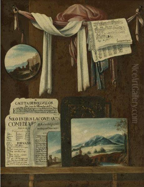 Trompe L'oeil Still Life With Newspapers - view 1