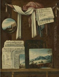 Trompe L'oeil Still Life With Newspapers by Bernardo German Llorente