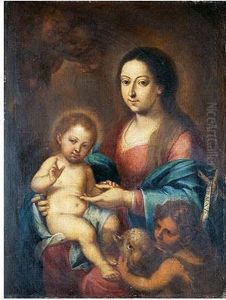 Virgen Con El Nino Y Sanjuanito by Bernardo German Llorente