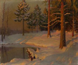 Crepuscule En Hiver by Michail Markianovic Germasev