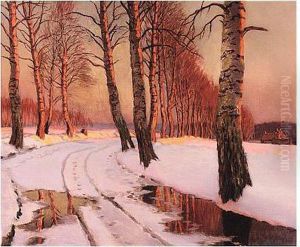Sunset Over The Birch Trees by Germashev Mikhail