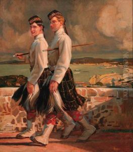 Guards Walking Along A Coast by Raimund Germela