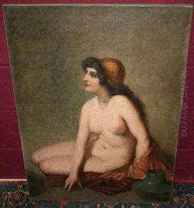 Portrait Of A Reclining Nude Wearing Beads
